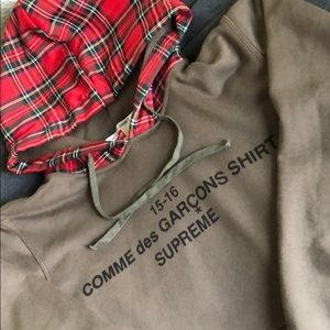 Supreme Comme Des Garcons Hooded Sweatshirt Olive